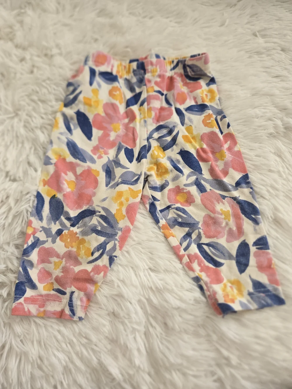 Carter's Floral Cotton-Blend Leggings in Pink, Blue & Yellow